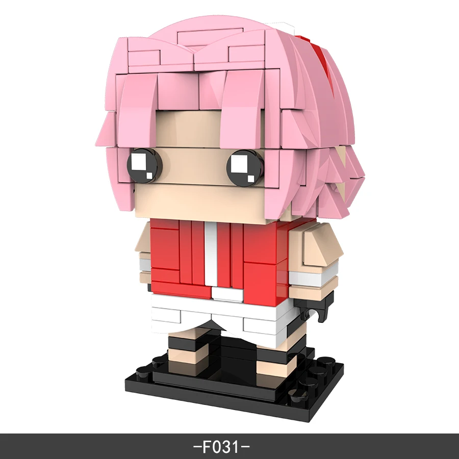 Japanese Anime Kids Mini Bricks Square Head Figure Block Toy Itachi Sakura Sasuke Character Building Block Set Brick Head Figure