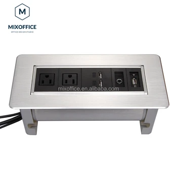 Manual Rotary Conference Alloy Rotary Power Sockets And Switches Electrical With Usb For Office Meeting Room