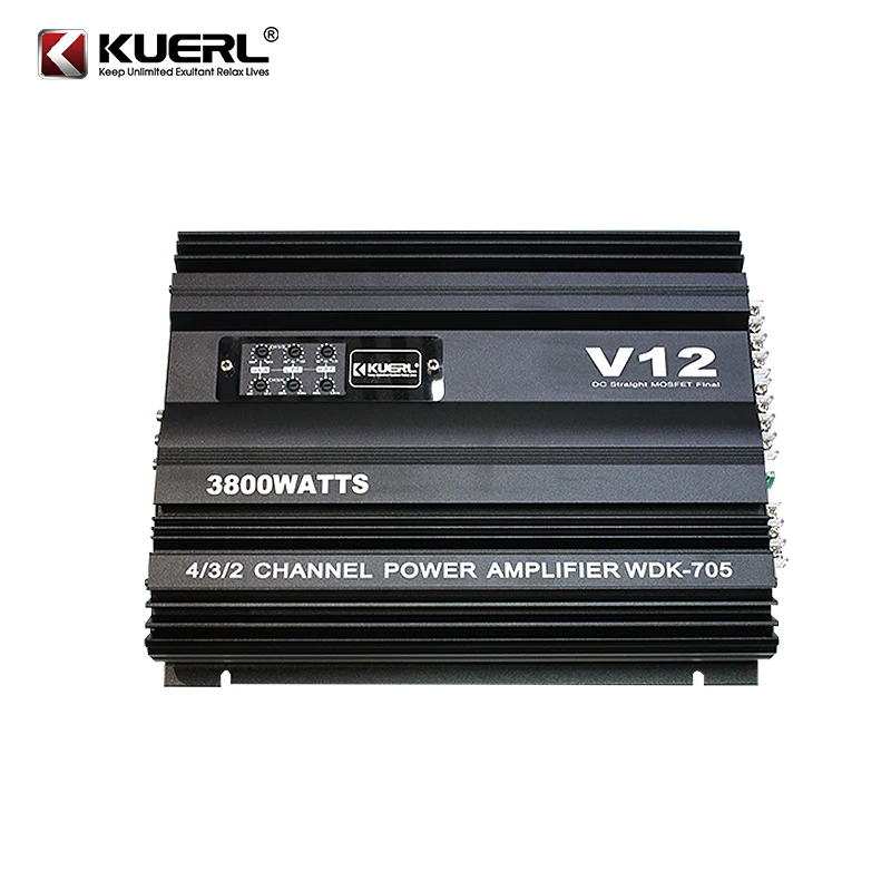 KUERL WDK-705 3800W 4CHパワーアンプ ほぼ未使用 WDK-705 12V 4-Channel Car Audio Amplifier, Max Power 3800W, Class