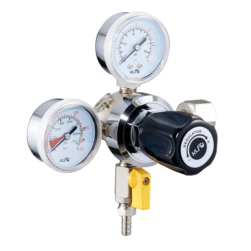 CO2 Pressure Reducing Valve Adjustable Brass High Pressure Regulator Draft Beer Brewery CO2 Primary Regulator