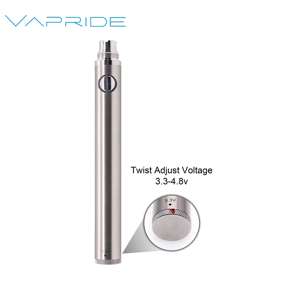 Высокое качество, Лидер продаж, аккумулятор VAPRIDE Evod Twist 510 Thread Vape Pen 650/900/1100 мАч 3,3-4,8 в