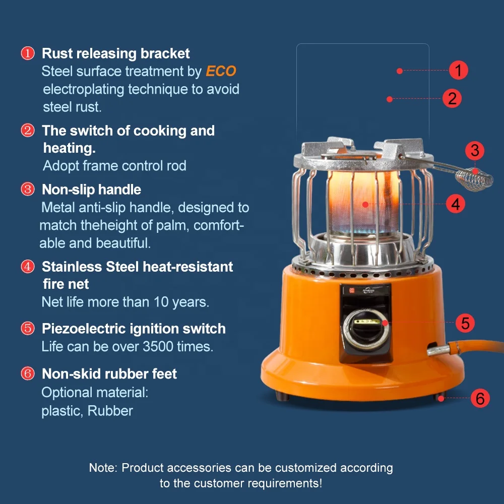 Andong Hot Sale Cheap in Camping Portable Home Gas Heater Small air LPG  Natural Gas Room Heater Factory Customized