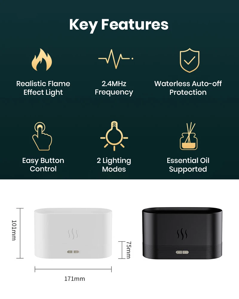 Experience the Ambiance: Flame Aroma Diffuser Lighting Up a Room and its features