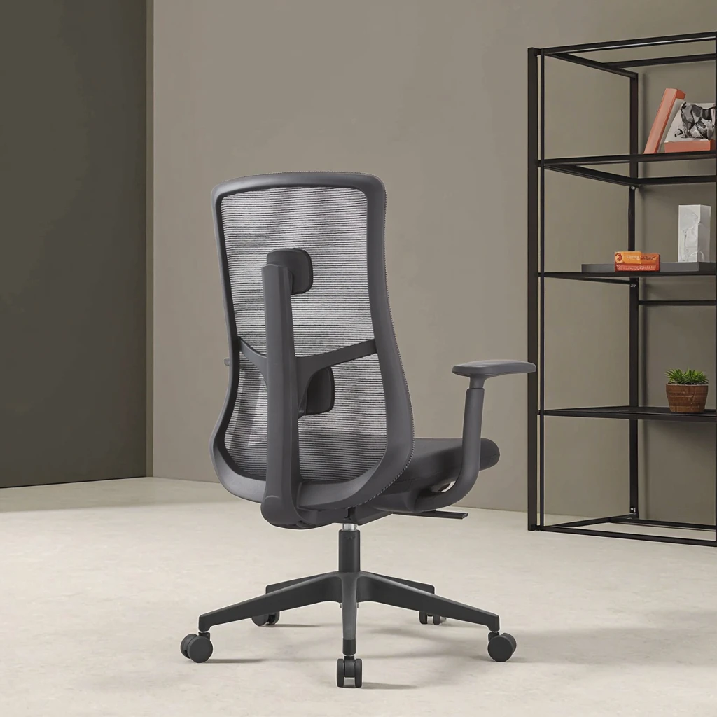 Business Support Modern PU Synchronized Tilt Ergonomic Office Chair Heavy Duty Steel Frame Triple Gas Lift Mesh Design 6