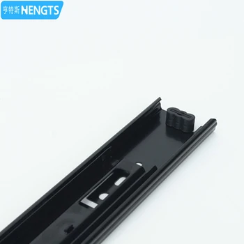 Furniture Hardware 45mm Full Extension Side Mounting Ball Bearing Drawer Slide 3 Fold steel rail for Cabinets Home Apartment use