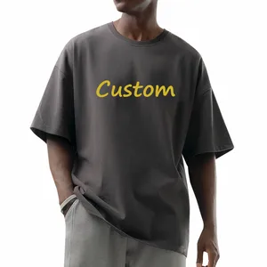 Hot Summer Sale Plus Size Men's Cotton T-shirt with Long Knitted Oversized Digitally Printed Short Sleeve Plain Design