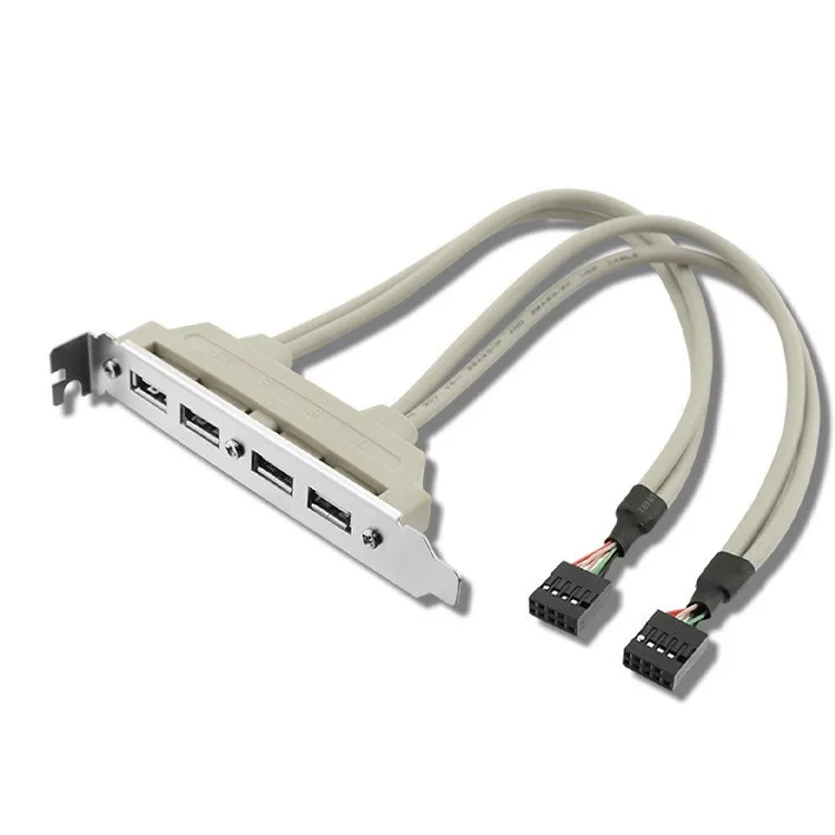 4 Ports Usb 20 Port Slot Plate Adapter Panel Cable Female Screw To Motherboard 9pin Header 1160