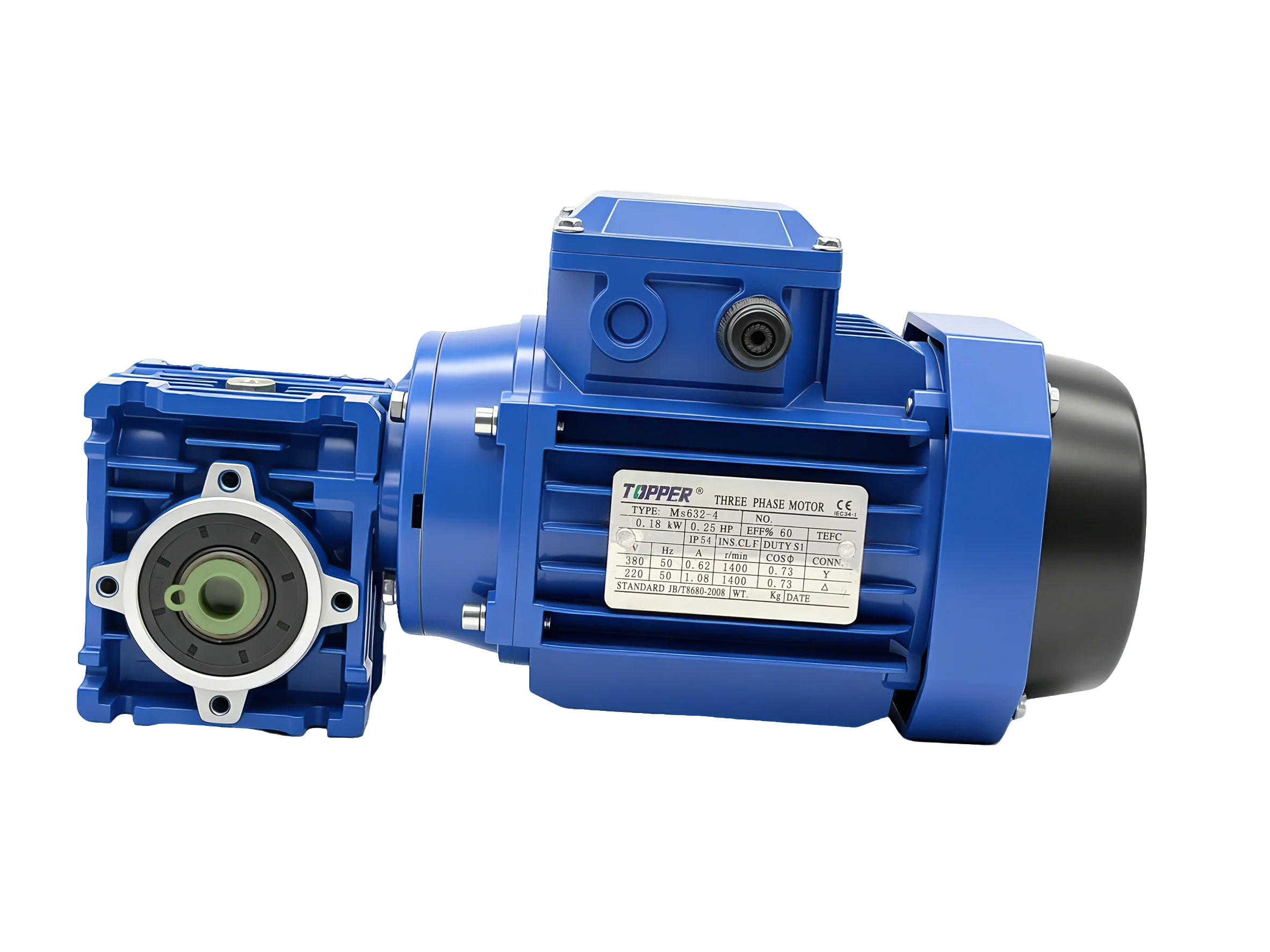 0.37kw One-stage Reduction RV Series Worm Gear Box Electric Motor Speed Reducer with Motor in Industrial Machinery