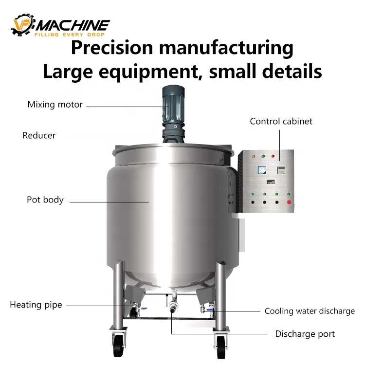 VP Liquid Soap Making Machine Mixer Homogenizer Mixing Machine Shampoo Making Machine Chemical Stainless Steel Mixing tank