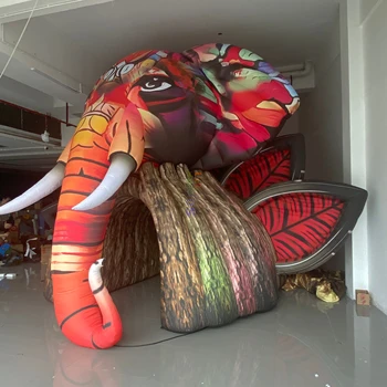 New Design Inflatable Elephant Head Archway Tunnel Zoo Cartoon Inflatable Arch for Party Zoo Events