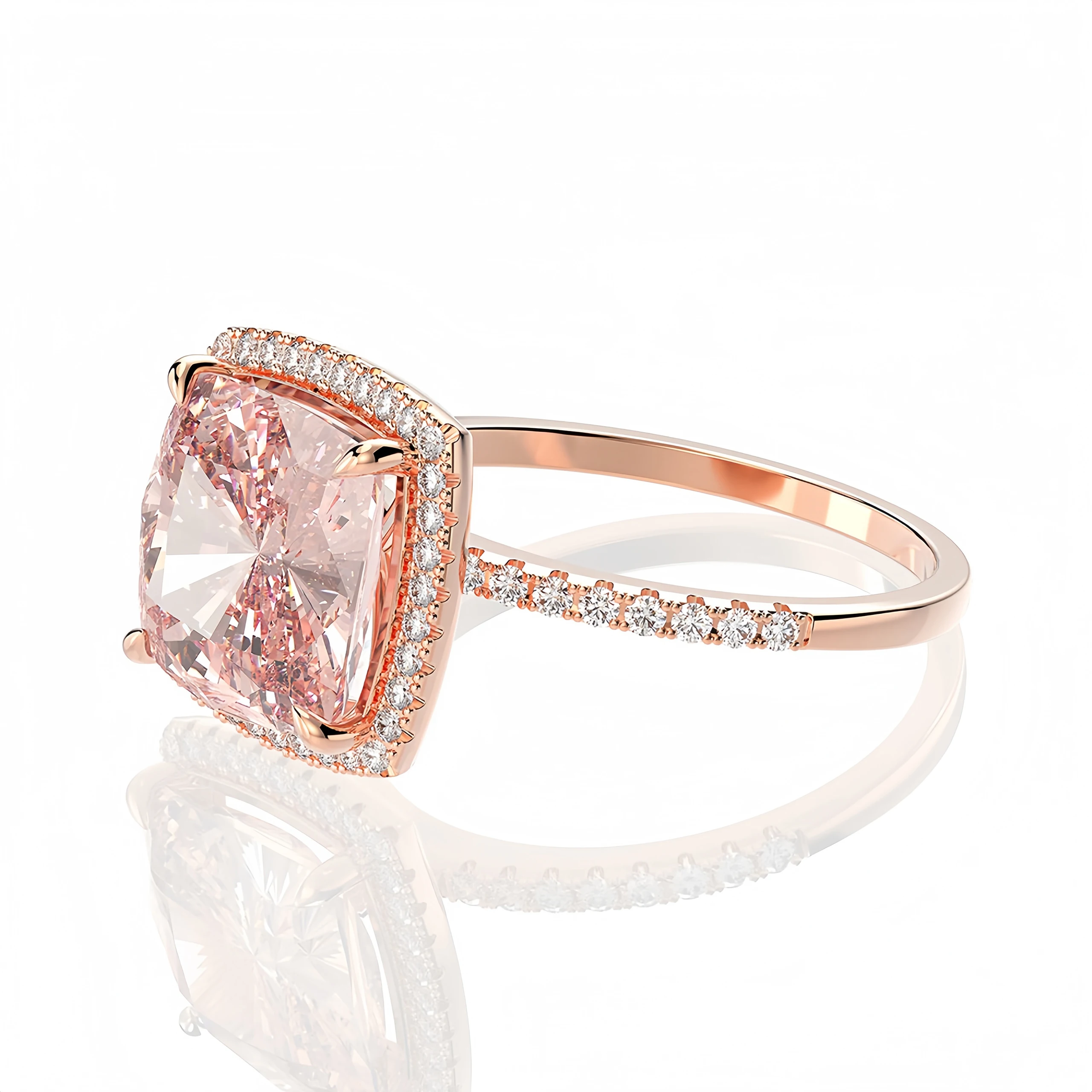 MUSHAN Jewelry Factory High Carbon Diamond 5CT Morgan Pink Fine Jewelry Wedding Bands Rings Luxury Designer S925 925 Silver Ring