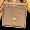 11ah341 double love necklace gold