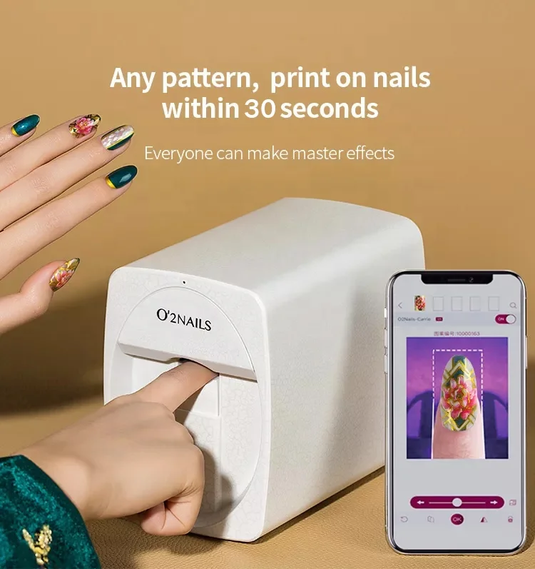 Imprimante 3D à Ongles O'2 Nails Mobile - DIY Contrôle Par App - Machine à Nail Art Pour Salon à Domicile - Neuf