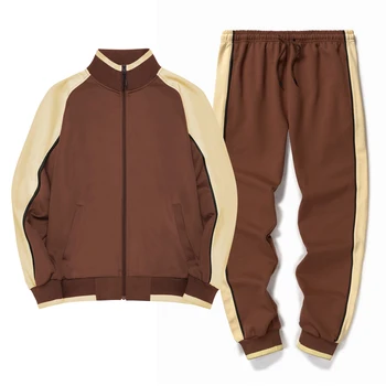 Wholesale Polyester Sportswear Men Sweatsuit Slim Fit Soccer Custom Logo Jogger Sets Zip Up Woven Tracksuit