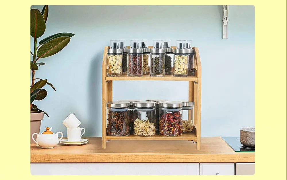 Kamenstein Two Tier Rotating Spice Rack Spice Jars Racks
