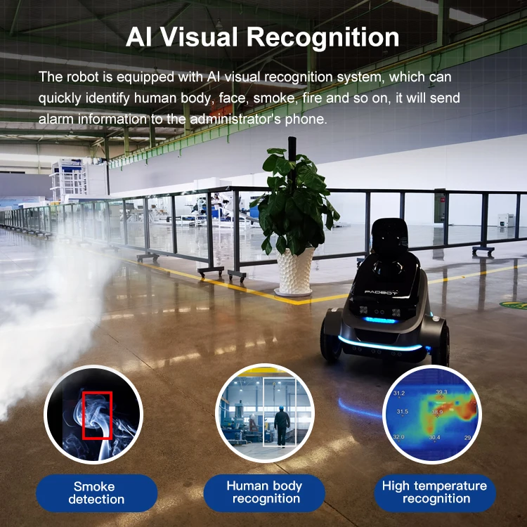 Intelligent AI Security Robot for Indoor Office Building Patrol Combat Smart Roboter Mobile Guard for Office Security