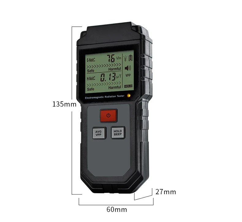 High Sensitive Electromagnetic Radiation Detector LCD screen EMF Tester with alarm function
