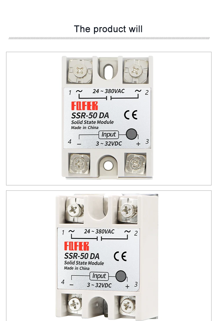 FQFER SSR-50DA Solid State AC Relay - DC Controlled, Low Power, Sealed ...