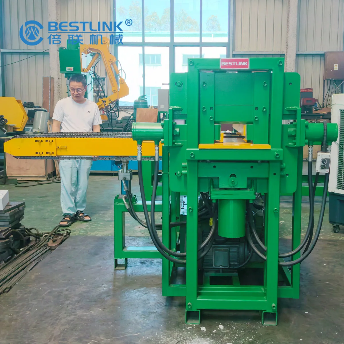 Cubic Element Machine Bestlink Automatic Cubic Brick Hydraulic Stone Splitting Machine