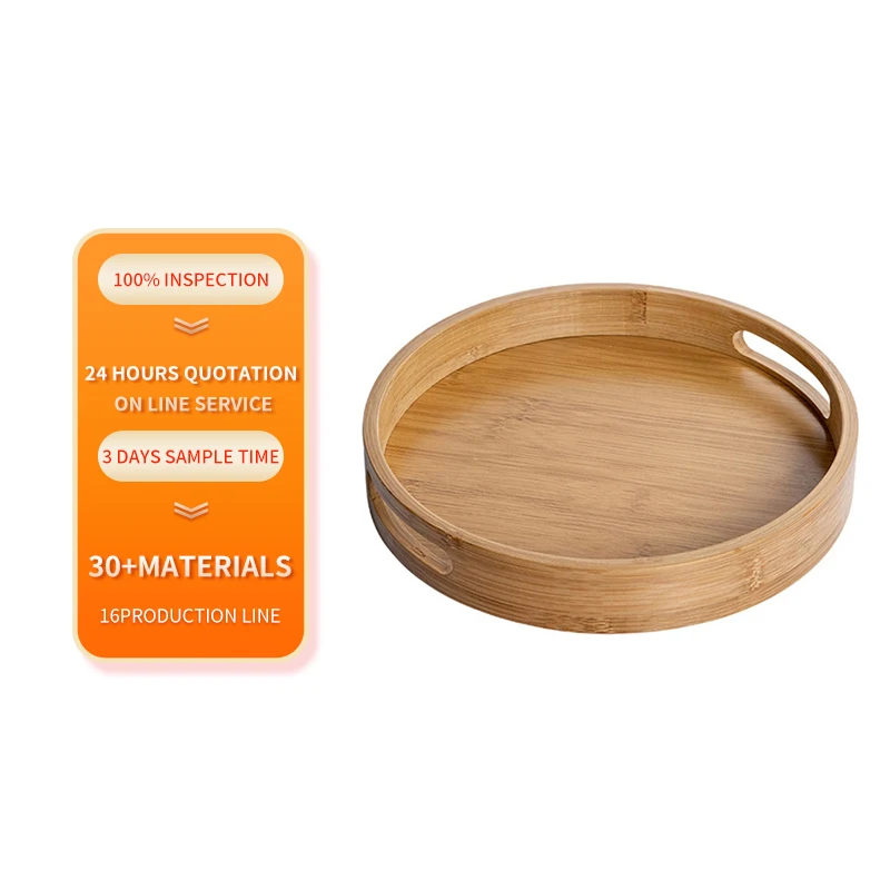 Custom Wooden Serving Trays Set Serving And Wood Storage Round Wooden
