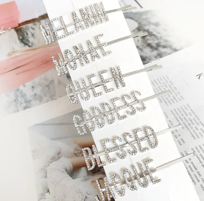 
Красивые нежные заколки для волос новейший стиль заколки для волос для девочек Китайская Фабрика оптовая продажа заколки для волос со словами 