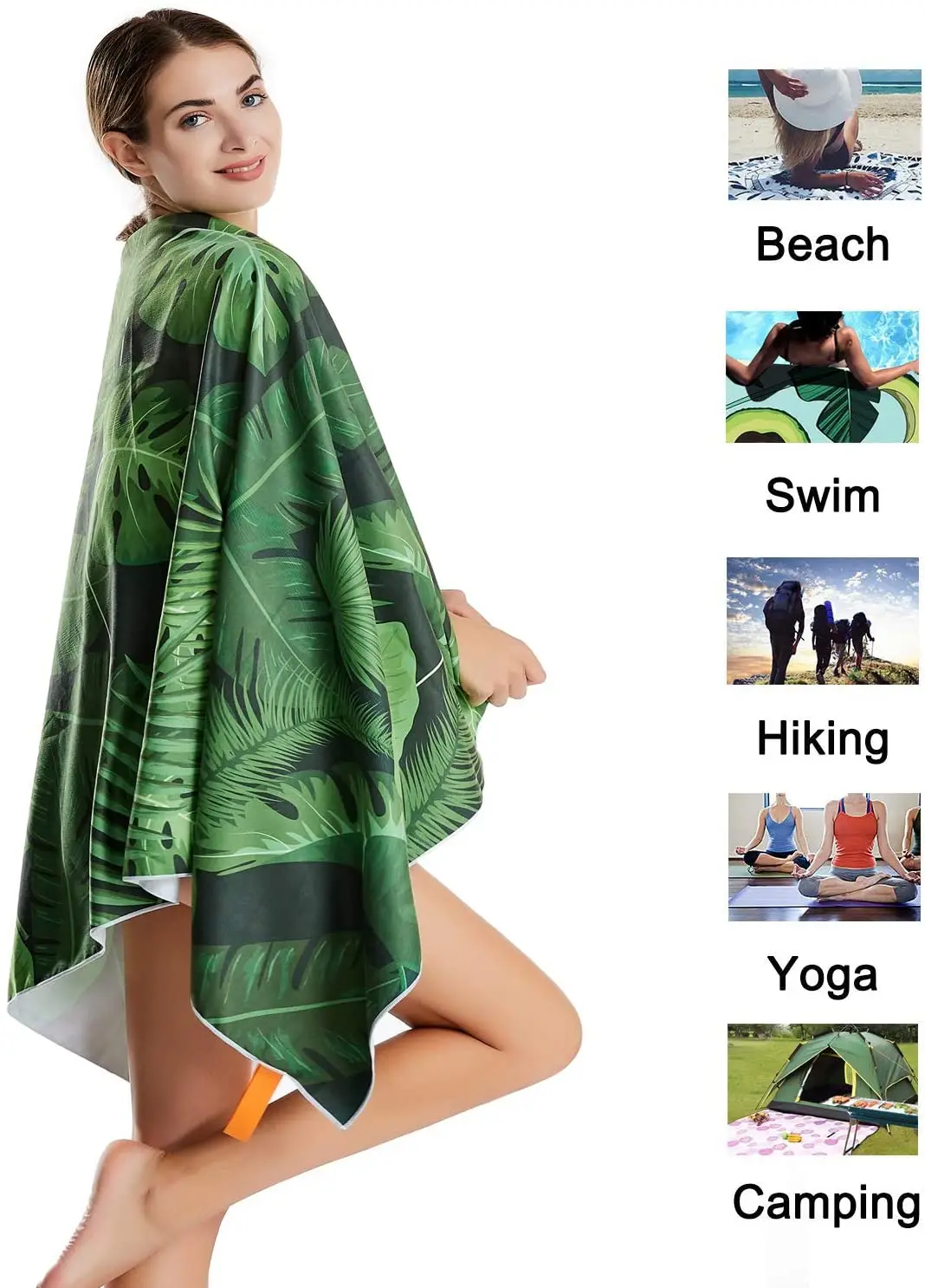 Hot Selling Custom Printed Rectangle Beach Towel Quick Dry Microfiber with Sand-Free Logo Acceptable manufacture