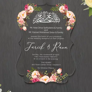 Acrylic transparent greeting card plexiglass wedding card wedding invitation
