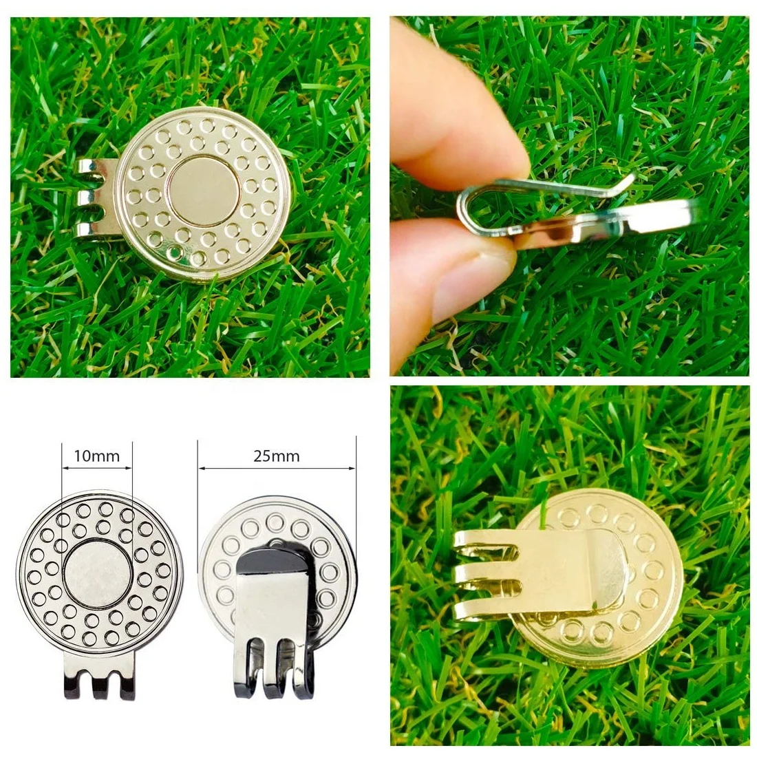 Retro Golf All Metal Strong Ball Marker Hat Clip Set Buy