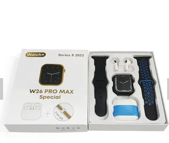 2023 New Latest W26 Pro Max Special Mart Watch With Airbuds Heart Rate ...