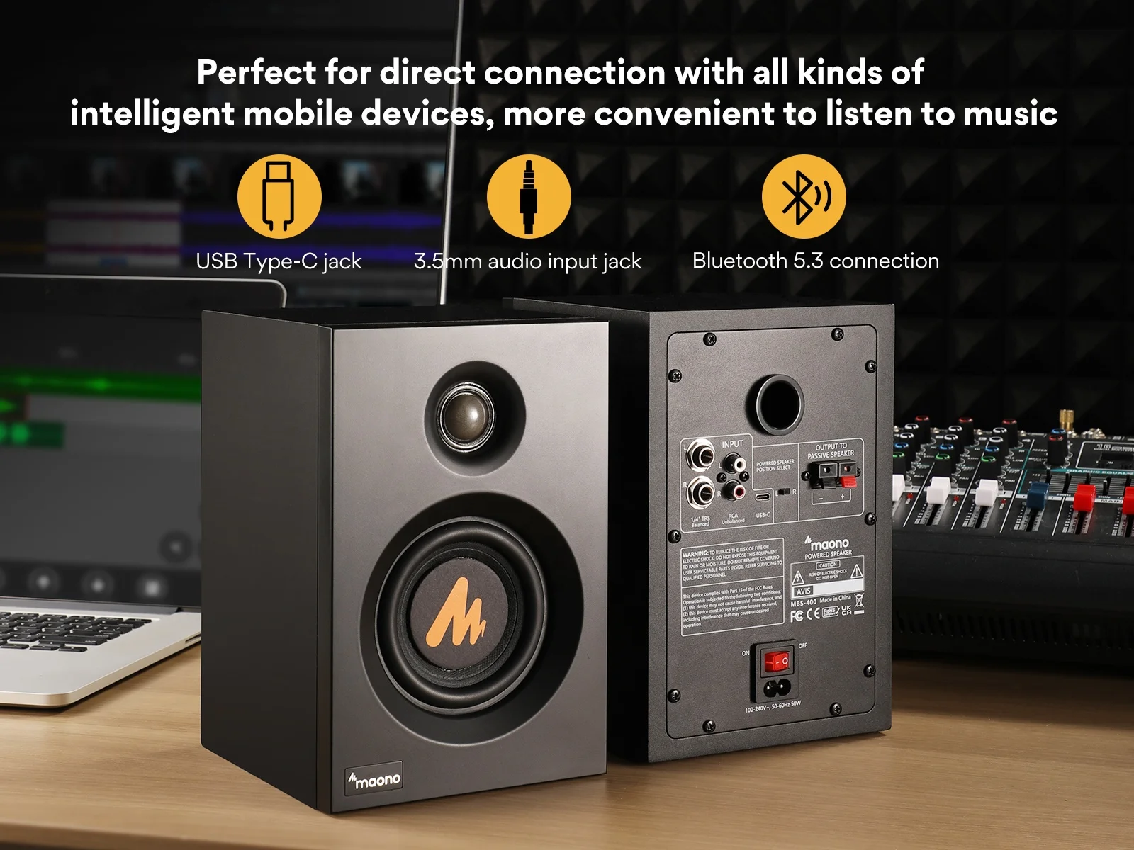 MAONO Best Selling HIFi Professional Music Production Monitor Speakers DJ Computer Studio BT EQ Control Power Monitor Speakers
