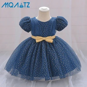 New Arrival Boutique Dress for Infant Baby Girls Toddler Kids Short Sleeve Lovely Tulle Birthday Party Dress Summer ODM Supply