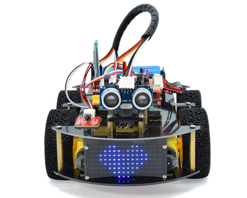 DIY Accessories Intelligent 4WD Robot Smart Car Encoder Battery Box Drive Motor Educational Stem Toys Robotics Kit for Arduino