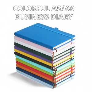 Colorful A5/A6 Hardcover Business Notebook Leather Cover Thread Sewing Binding Organizer/Planner Student Diary Strap Office ABI