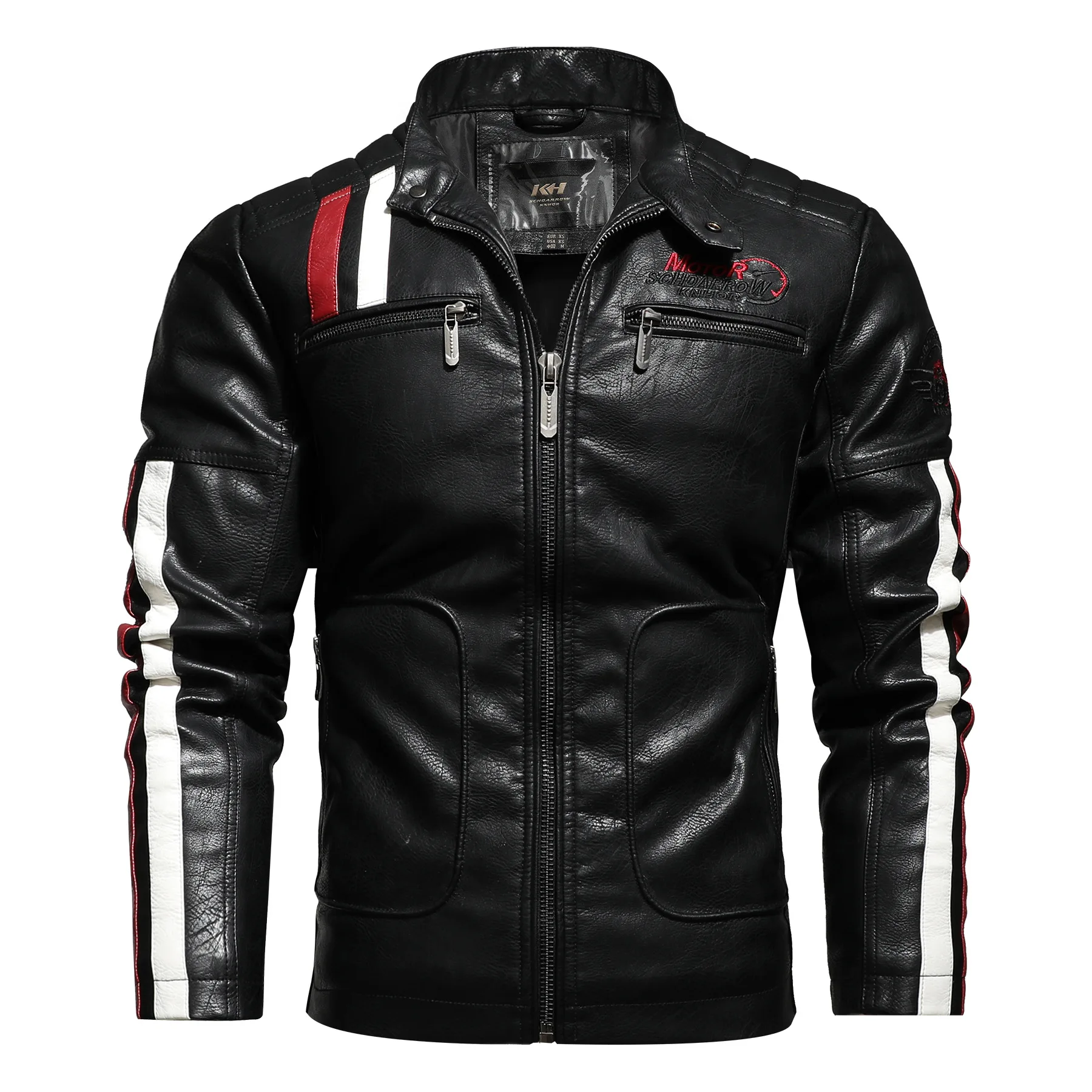 Factory direct selg clothes, trendy motorcycle washed with water, cotton leather men's jackets_voghion.com