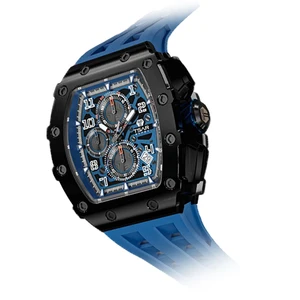 Superior Quality Custom Logo Men's Stainless Steel Sport Fashion Wrist Watch Sapphire Crystal Dial Silicone Band Personalized