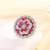 Platinum red corundum ring