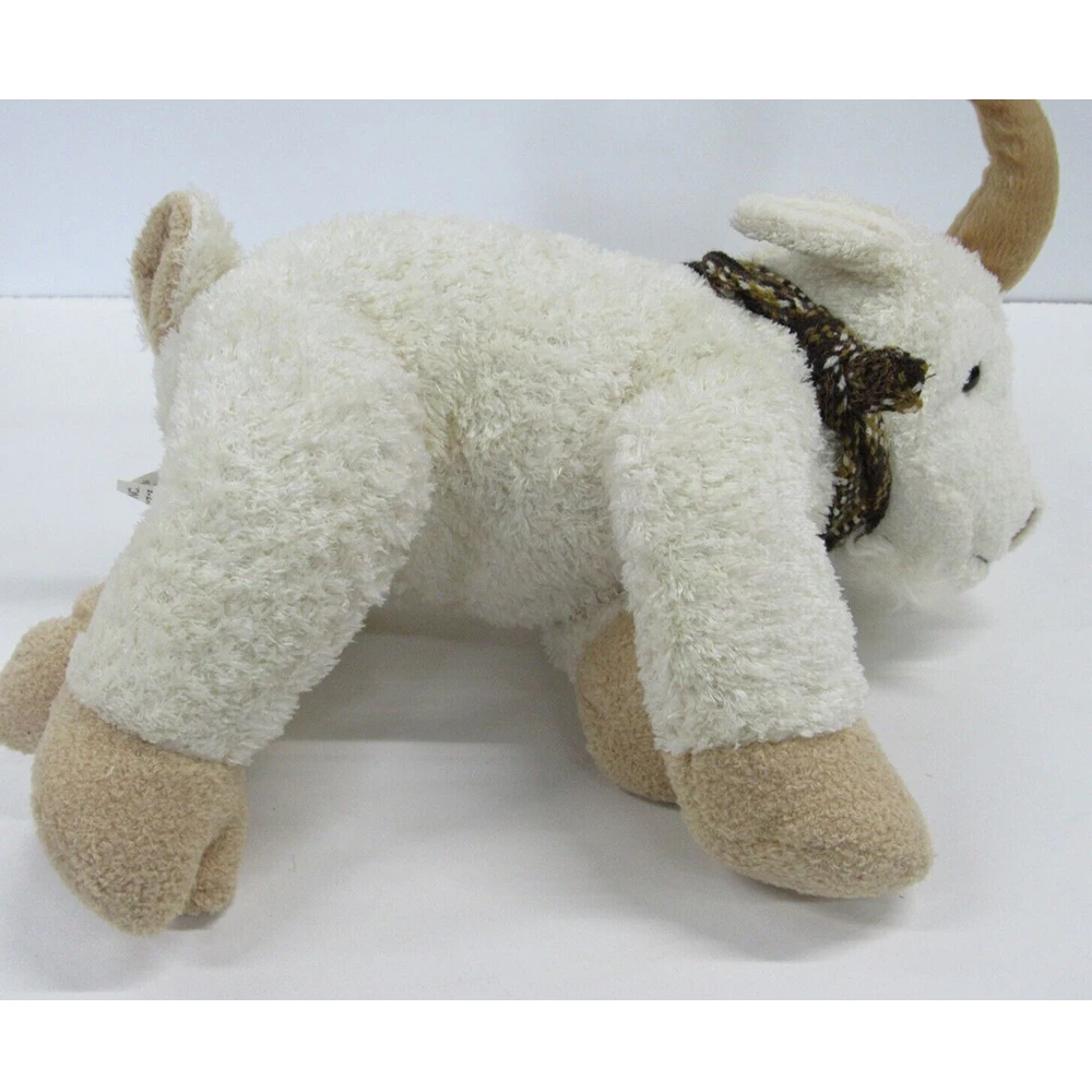 A195 Wholesale Plush White Mountain Billy Goat Ram Stuffed Animal Plush Toy CPC ASTM Customized Fuzzy Toy Long Ear Goat Plush