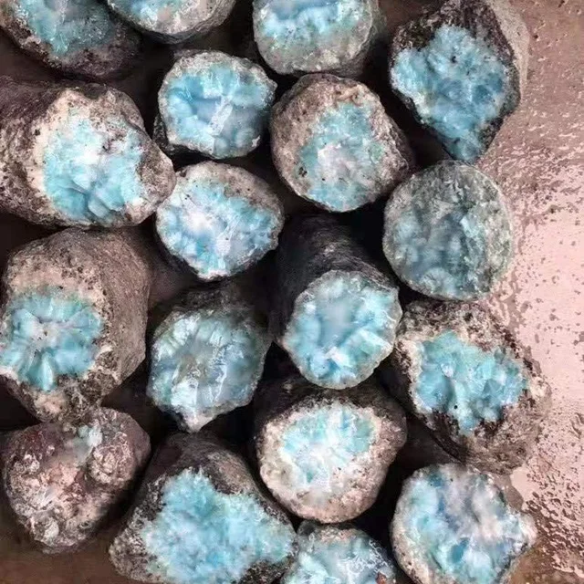 Minerali Grezzi per taglio a cabochon 100% naturale Repubblica Dominicana Larimar Rough soletta 03 