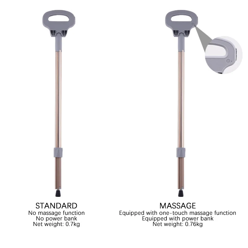 AMPMOUTDOOR GPS Multifunctional Adjustable Trekking Poles Survival Aluminum Four Legs Folding Walking Stick with Foldable Chair