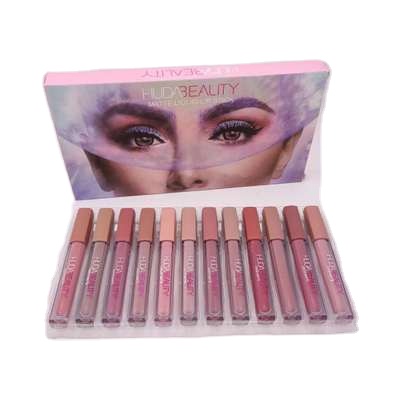 
Новый Huda 12 цветов Блеск для губ мер завитой ретрокласс 12 Блеск для губ матовая глазурованная долговечная антипригарная чашка под заказ тюбики для помады 