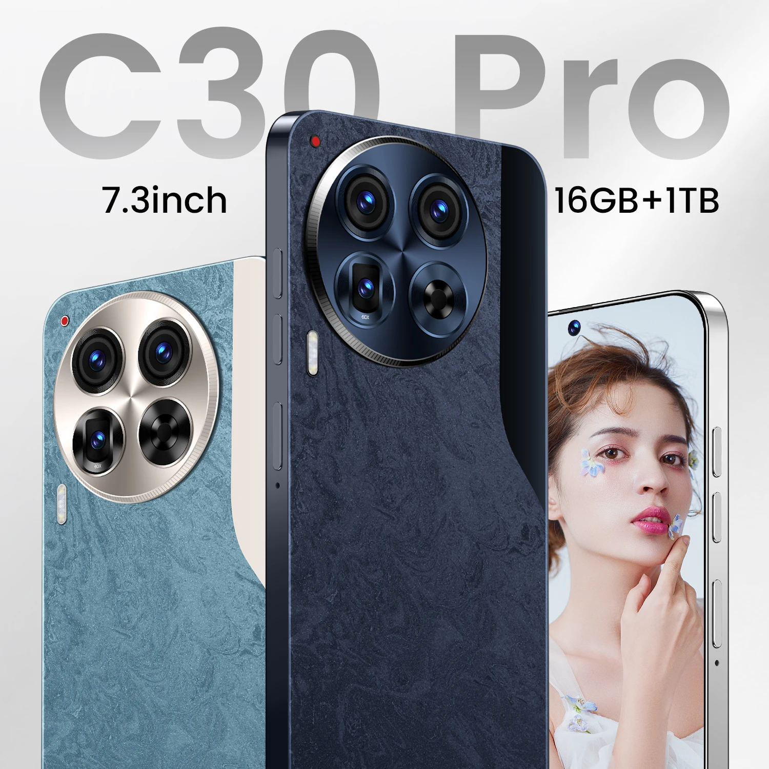 Unlock the FutureC30 Android 5G  Smartphone With 16GB RAM 1TB Storage Dual SIM Face Recognition and Fingerprint Security