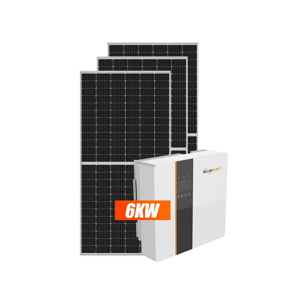 2021 new 6kw 6000w hybrid solar inverter single phase system 48v lithium battery solar energy system home