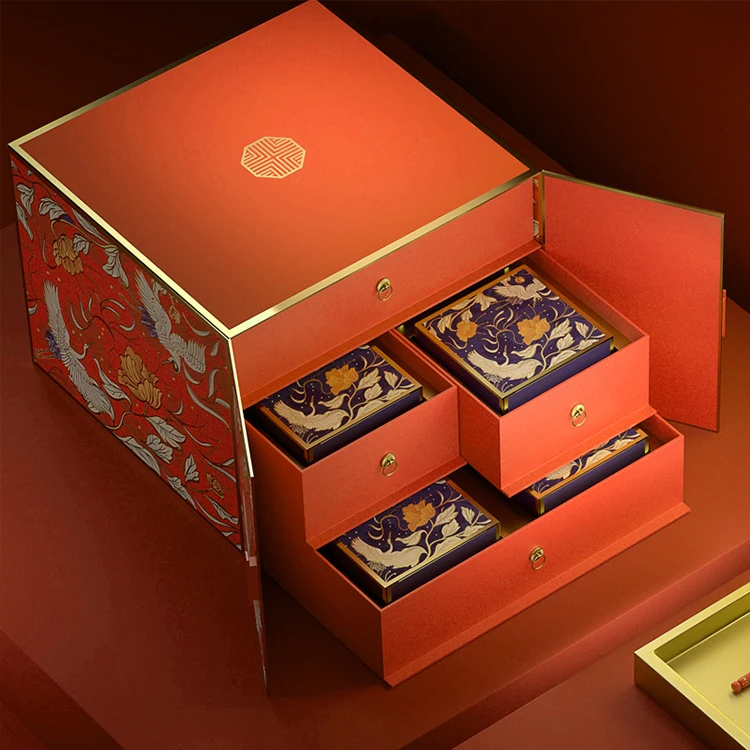 Source 2022 Customised Modern Mooncake Gift Boxes Set Luxury Magnetic  Packaging Moon Cake Box on m.