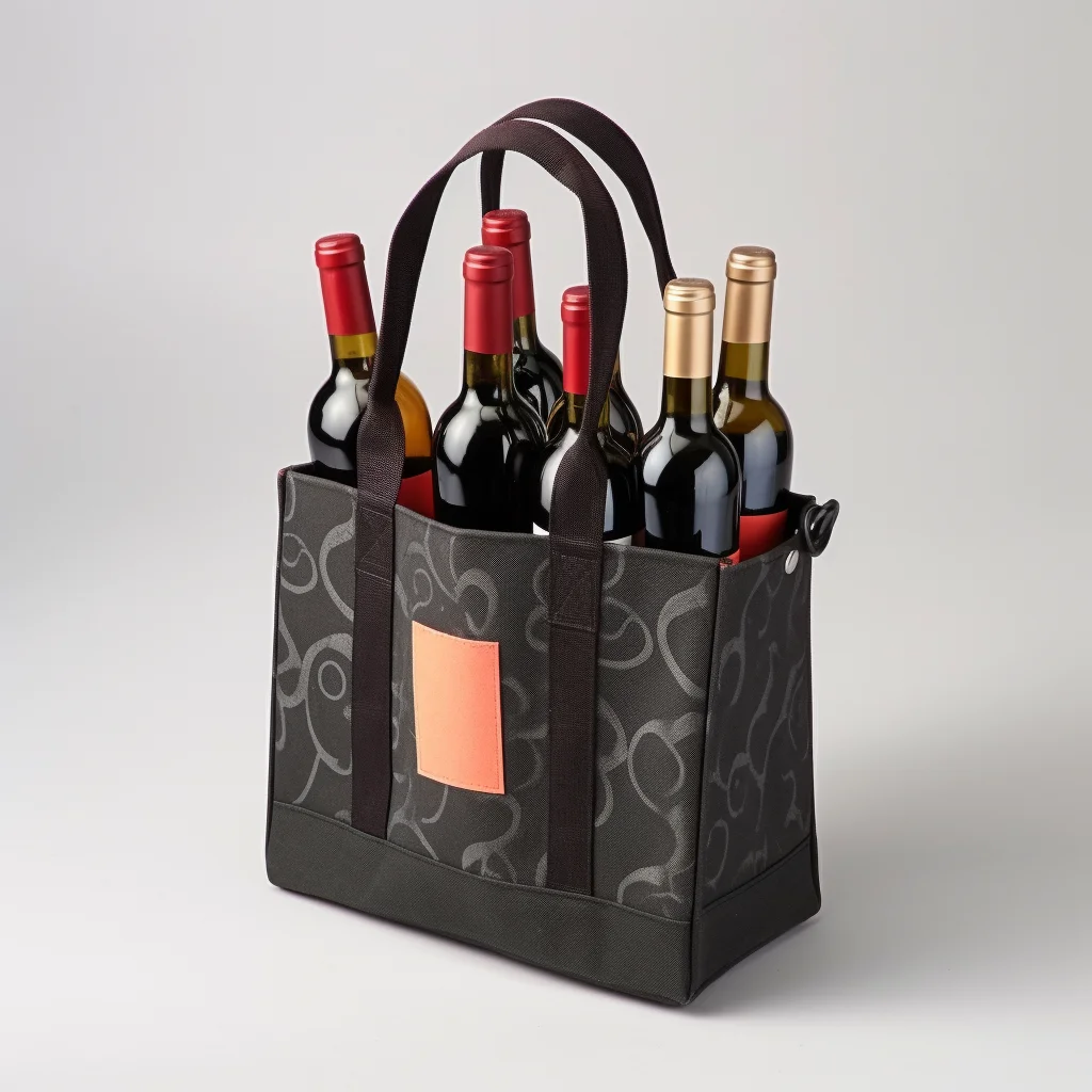 Wholesale Eco Friendly Heavy Duty Reusable 6 Bottles Carrier Non Woven Wine Tote Bag manufacture