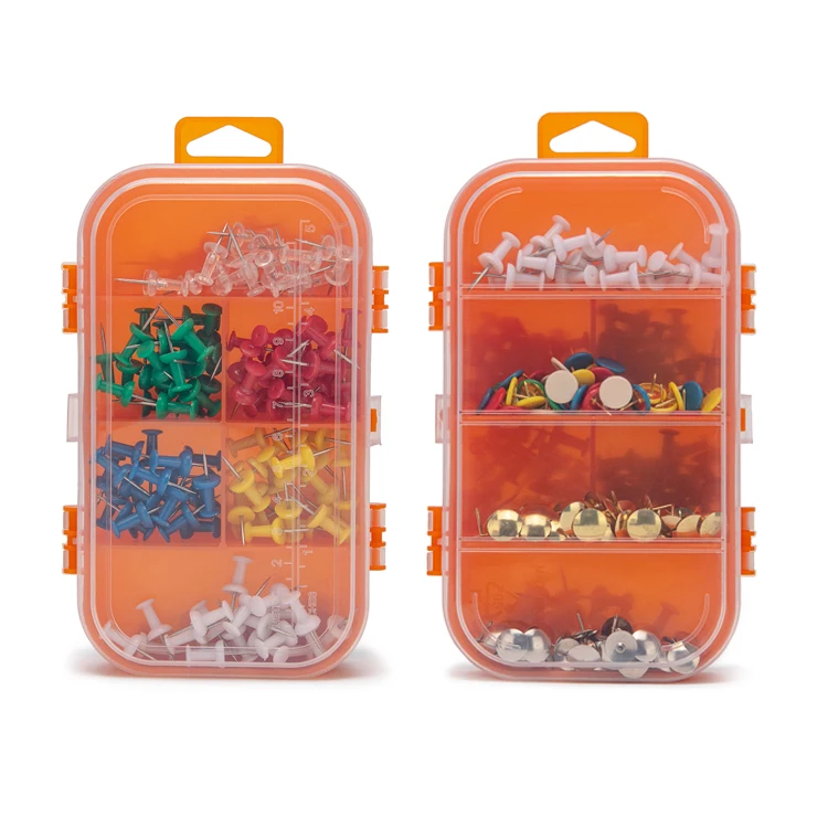 High Quality Stationary Thumb Tacks Assortment Kit Multiple Sizes Customizable Packaging Wholesale for Office Craft Hardware