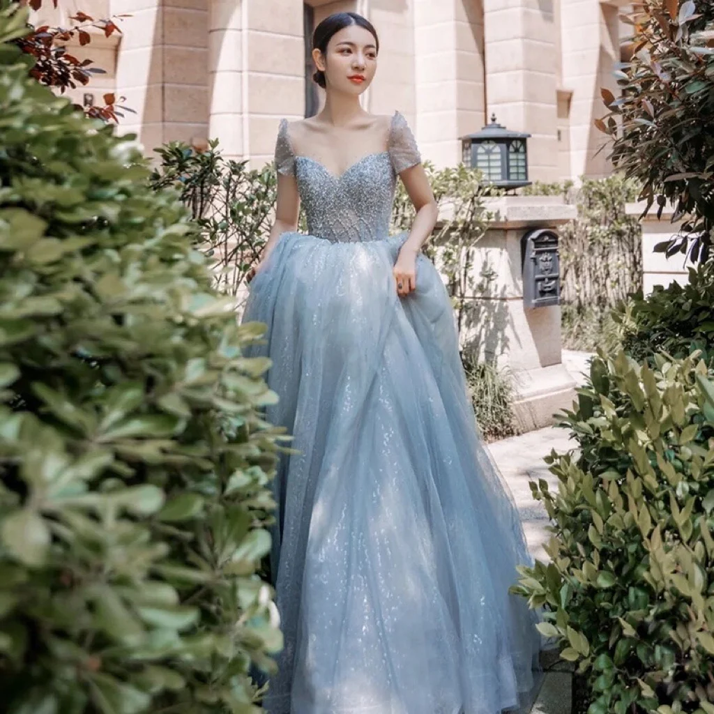 Коктейльные платья трапециевидного силуэта, коктейльные платья на молнии с блестками и круглым вырезом, очаровательные вечерние платья для свадьбы, новинка, 2022