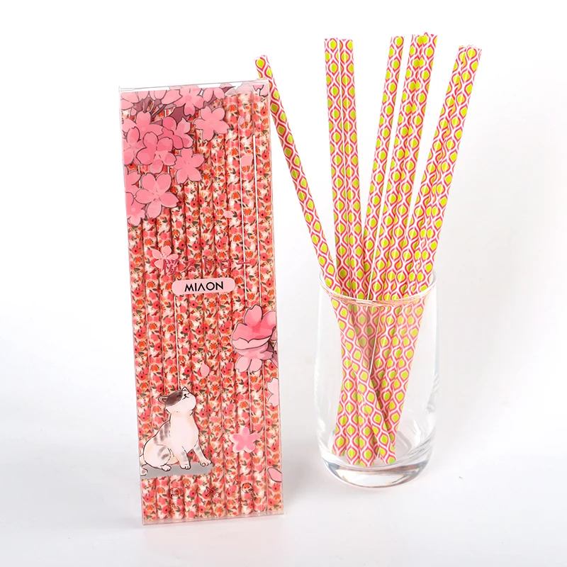 Цветная печатная Питьевая соломинка с индивидуальным дизайном, многоразовая и экологически чистая полипропиленовая твердая пластиковая печатная соломинка