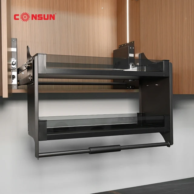 Pull Down Shelf Kitchen Lift Basket Cabinet Automatic Basket Elevator Basket Drawer