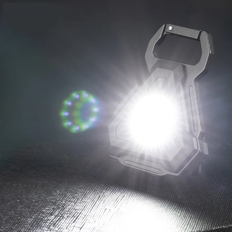 Rechargeable Work Light Rechargeable COB Keychain Light - Magnetic Work Light With Ruler For Emergency & Camping Cob Keychain Work Light