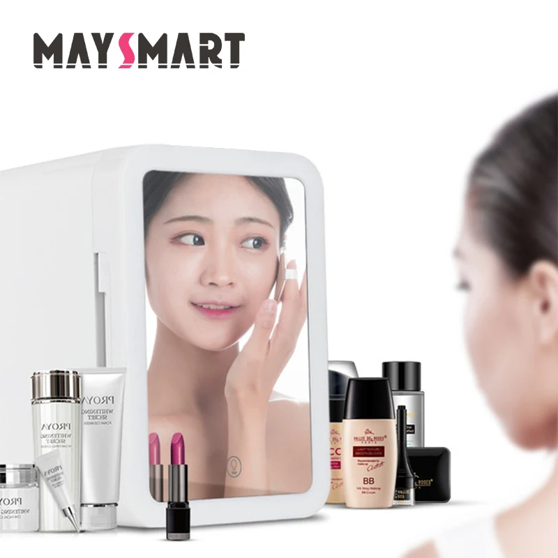 Cold/hot Mirrored Beauty Makeup Skincare Mini Refrigerator Beauty Tool